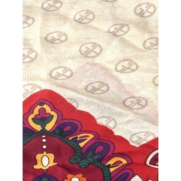Giani Bernini Logo Paisley Border Printed Scarf, Neutral-multi, 36" x 36" - Picture 12 of 13